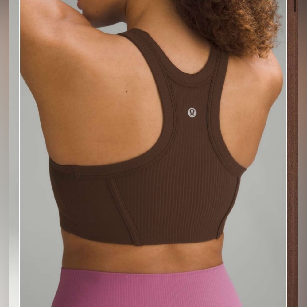 Lululemon Ribbed Nulu High-Neck Yoga Bra Java 4 - Picture 4 of 6